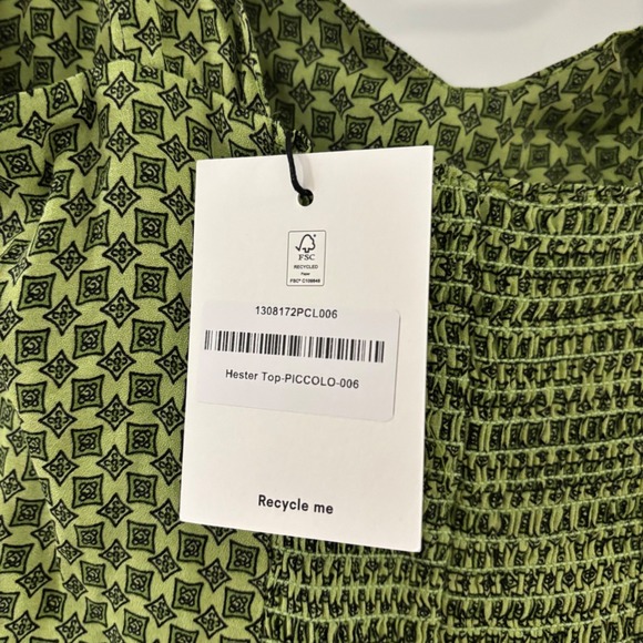 Reformation Olive Checkered Tank Top - Picture 5 of 5